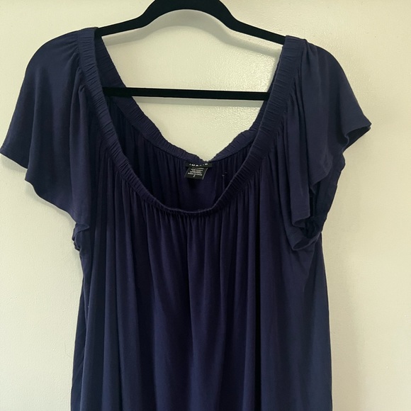 Torrid Elastic Sleeve Navy Top - Picture 2 of 6